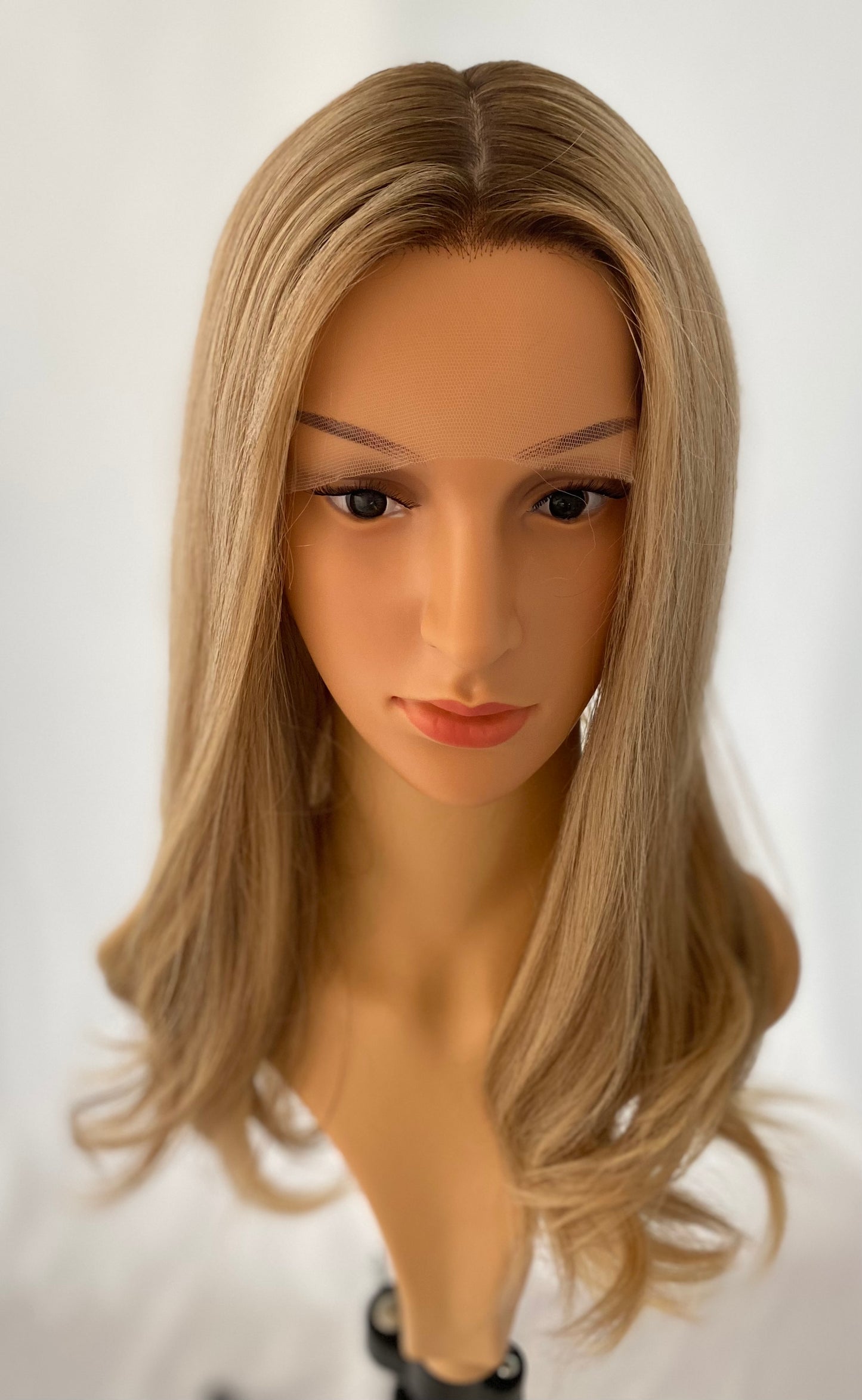 iWig Premium Echthaar-Perücke Champagner-Blond