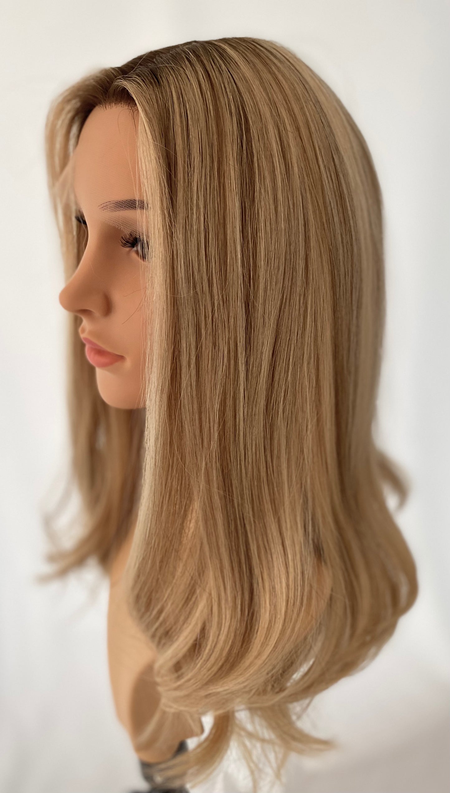iWig Premium Echthaar-Perücke Champagner-Blond