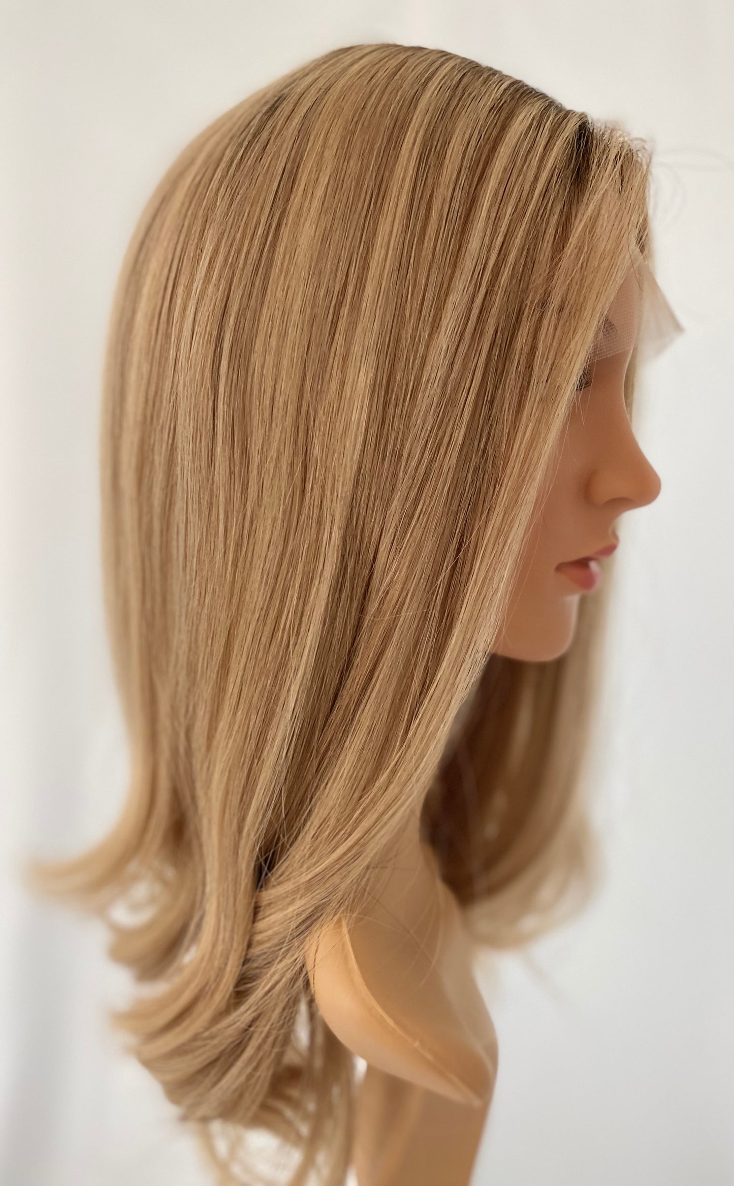 iWig Premium Echthaar-Perücke Champagner-Blond